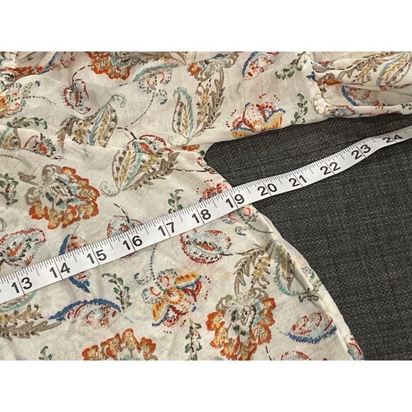 Beach By Beachlunchlounge Paisley Print Off-Shoulder Blouse Flared Sleeves Sz XS - Picture 9 of 11